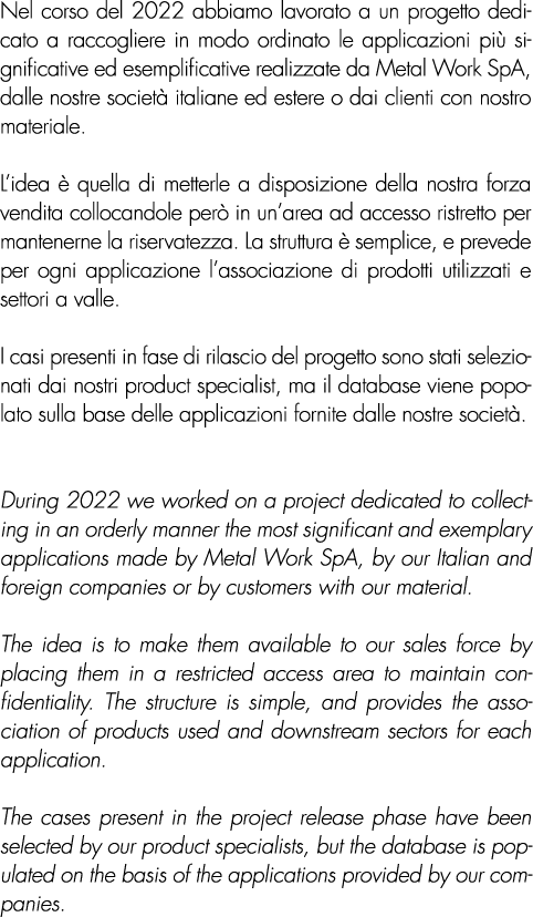 Nel corso del 2022 abbiamo lavorato a un progetto dedicato a raccogliere in modo ordinato le applicazioni più signifi   